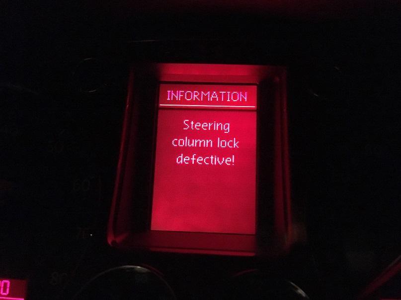 "Steering column lock defective!"っていきなり言われても… このエラーをバグとして登録してください